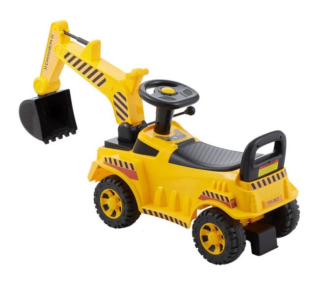Vaikiškas stumdomas ekskavatorius su šalmu9
