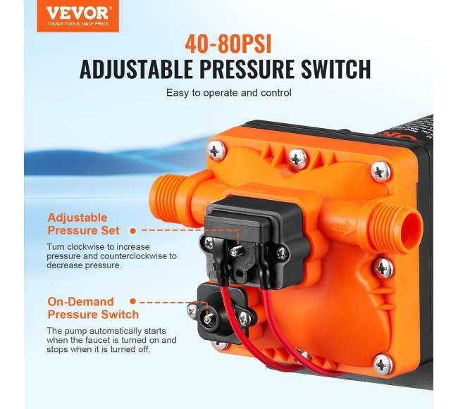 Vandens diafragminis siurblys, 13,25 litro, 55 PSI (40-80 PSI)2