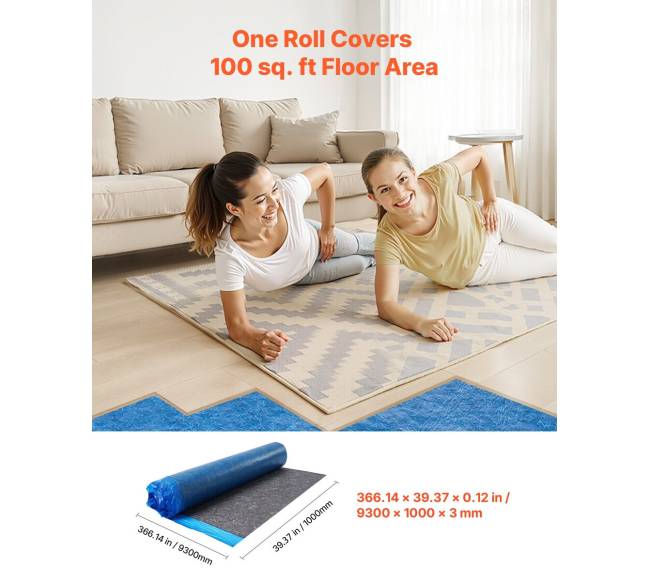 Grindų paklotas 9.3 m²roll, 3 mm storio1