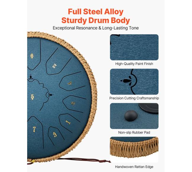 Plieninis liežuvinis būgnelis 30,5 cm, C-dur1