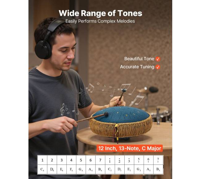 Plieninis liežuvinis būgnelis 30,5 cm, C-dur2