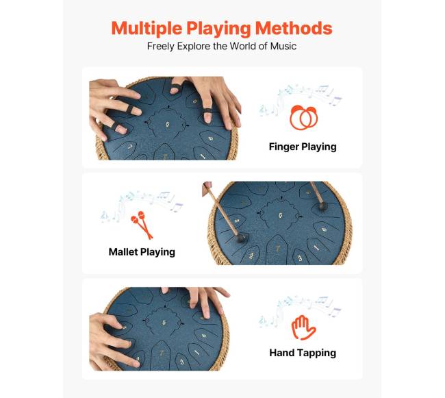 Plieninis liežuvinis būgnelis 30,5 cm, C-dur3