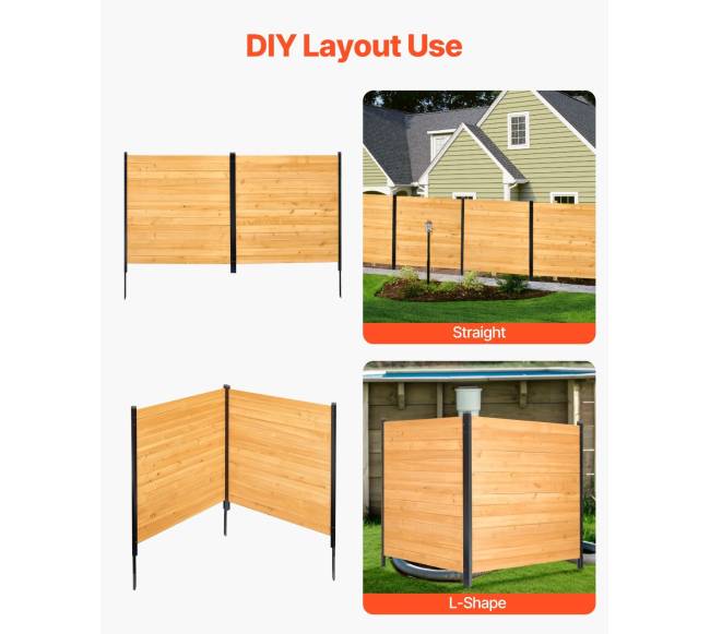 Medinė privatumo tvora 98 cm x 108 cm2