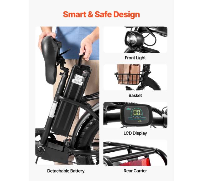 Sulankstomas elektrinis dviratis su nuimama baterija5