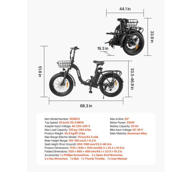 Sulankstomas elektrinis dviratis su nuimama baterija6