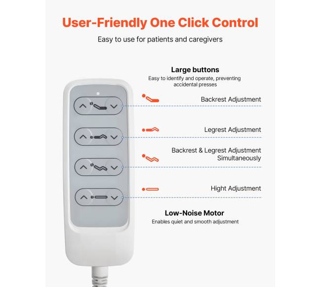 Elektrinė ligoninės lova su trimis funkcijomis4