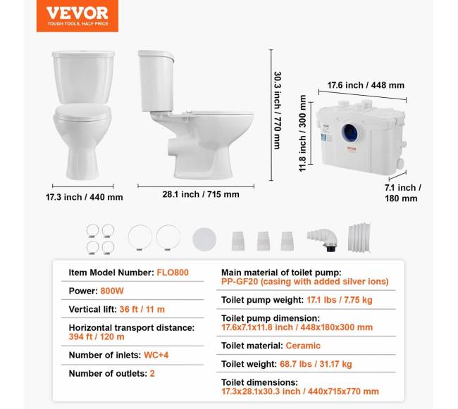 Baigtas tualeto sistema su 800W siurbliu rūsyje6