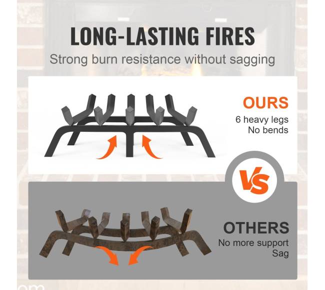 Židinio rėmas malkoms, 53 cm su 6 kojomis2