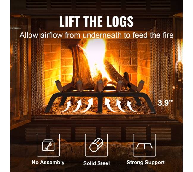 Židinio rėmas malkoms, 53 cm su 6 kojomis4