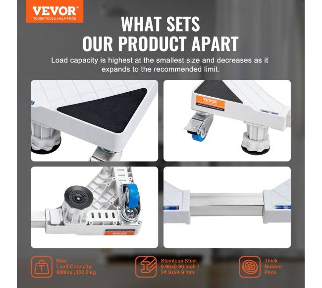 Universalus reguliuojamas šaldytuvo ir skalbyklės stovas1