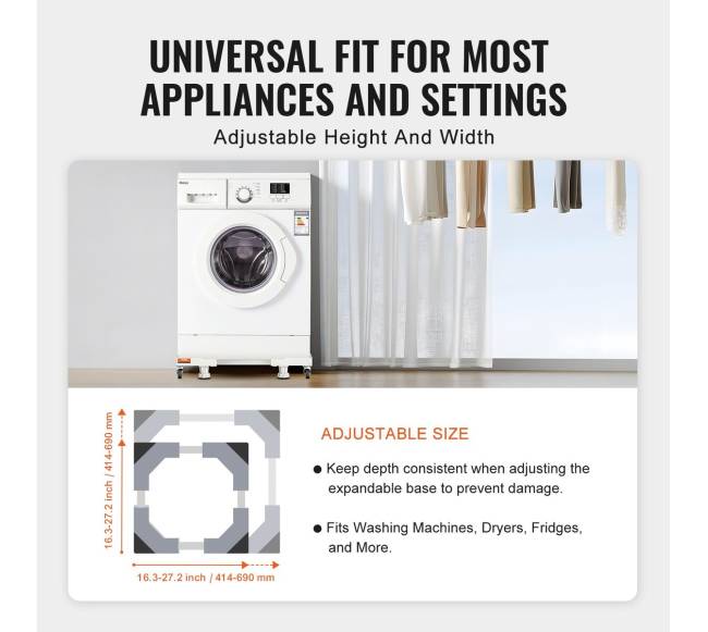 Universalus reguliuojamas šaldytuvo ir skalbyklės stovas3