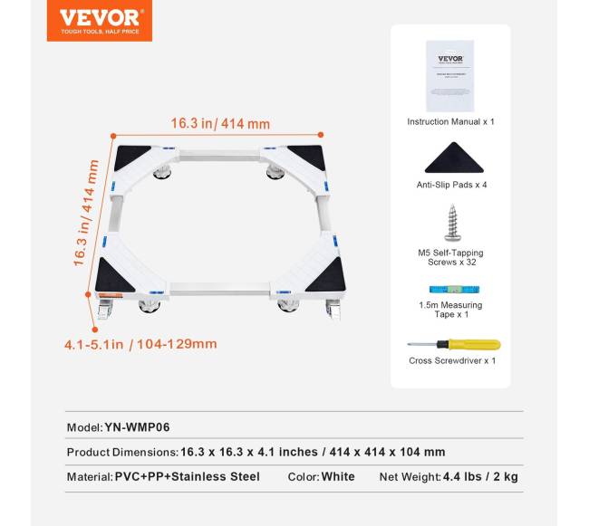 Universalus reguliuojamas šaldytuvo ir skalbyklės stovas6