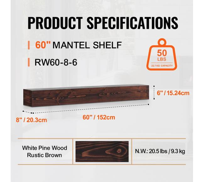 Židinio lentyna plūduriuojanti iš medžio 152 cm2