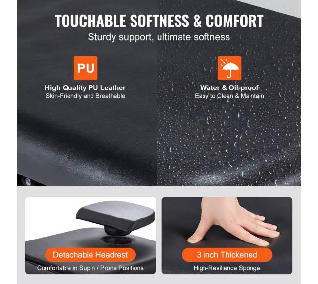 Elektrinis masažo stalas su reguliuojamu atlošu6