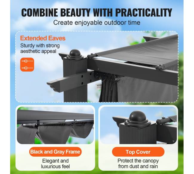 lauko pergola su skydeliu nuo saulės5