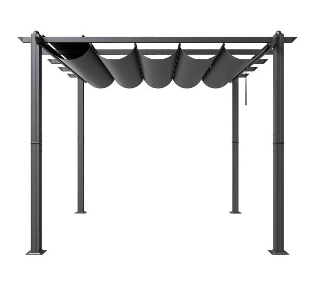 lauko pergola su skydeliu nuo saulės9