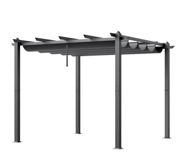 lauko pergola su skydeliu nuo saulės10
