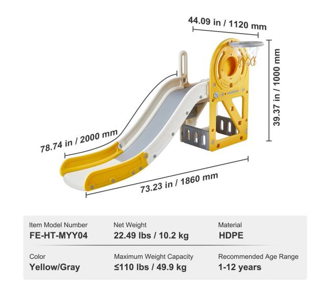 Vaikiškas nusileidimo kalnelis su krepšinio lanku6
