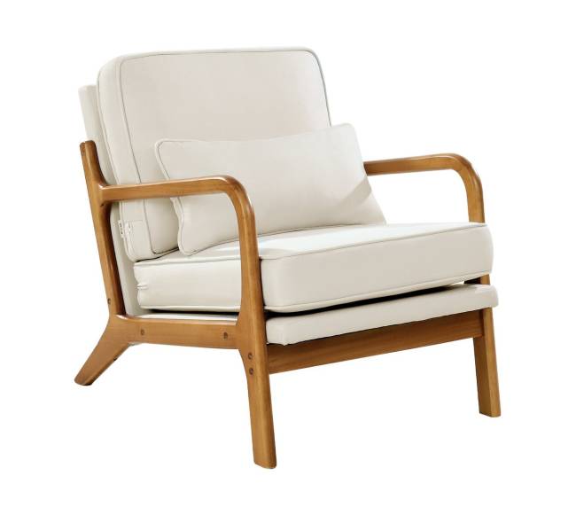 Viduramžių moderni krėslinė kėdė su lininiais apmušalais0