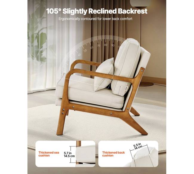 Viduramžių moderni krėslinė kėdė su lininiais apmušalais3