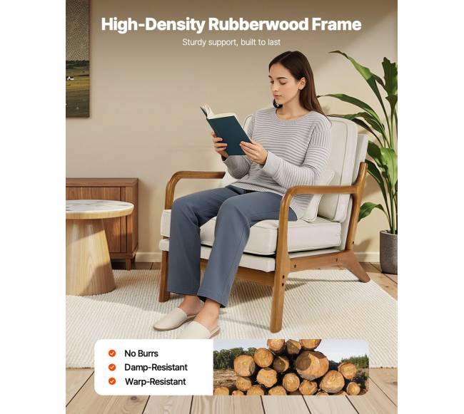 Viduramžių moderni krėslinė kėdė su lininiais apmušalais5