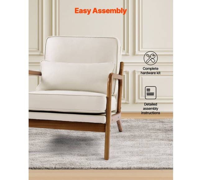 Viduramžių moderni krėslinė kėdė su lininiais apmušalais6