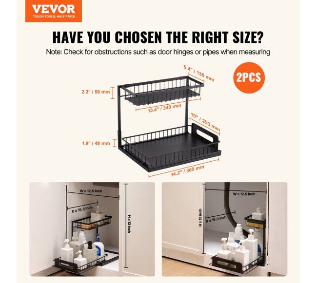 Dviejų lygių ištraukiamas spintelės organizatorius1