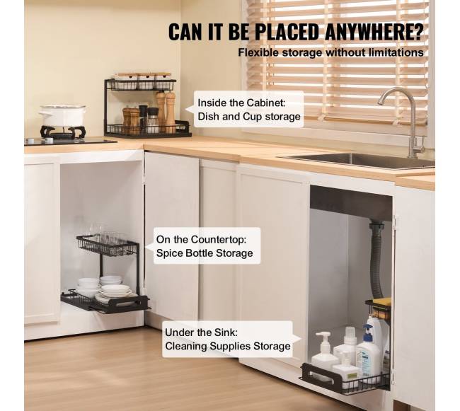 Dviejų lygių ištraukiamas spintelės organizatorius2