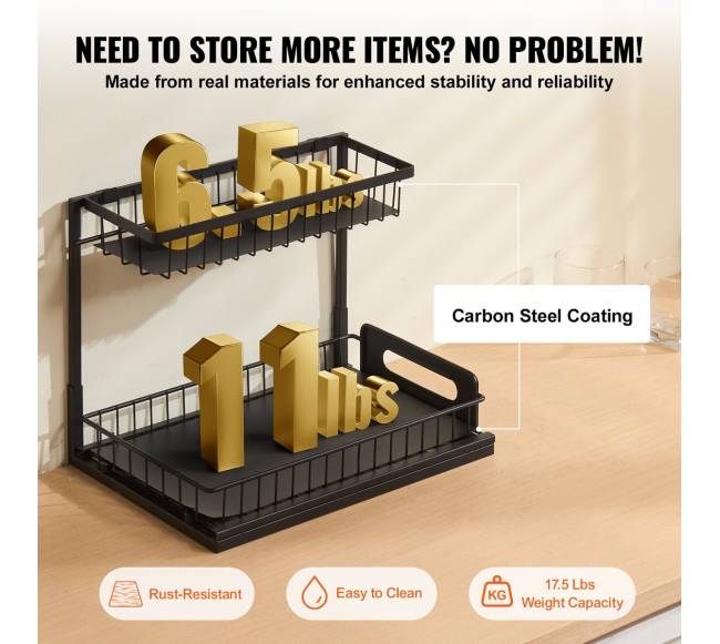 Dviejų lygių ištraukiamas spintelės organizatorius4