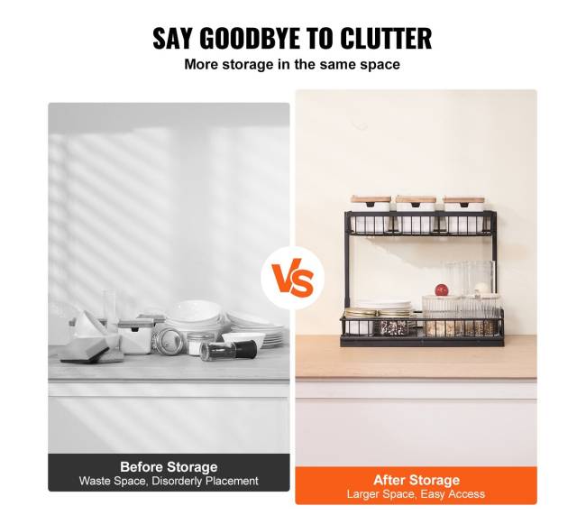 Dviejų lygių ištraukiamas spintelės organizatorius5