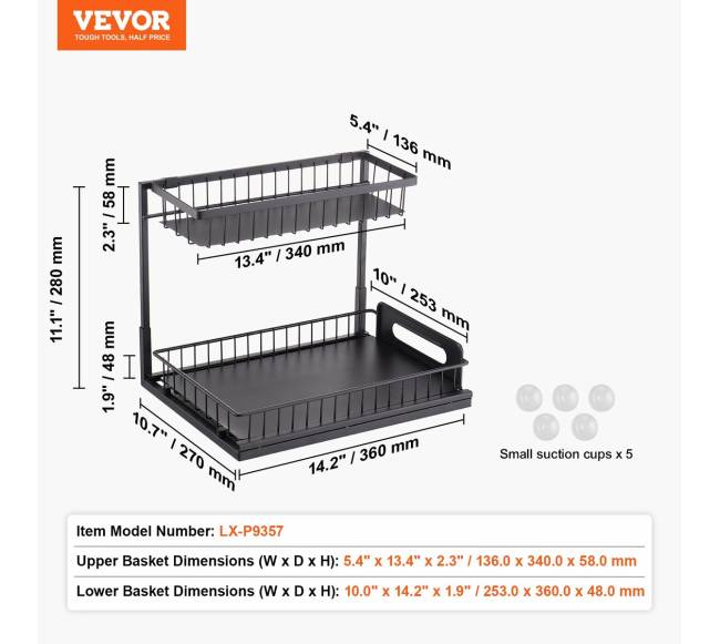 Dviejų lygių ištraukiamas spintelės organizatorius6