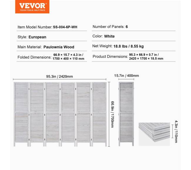 Medinė šešių dalių kambario pertvara6