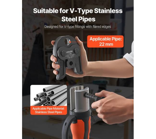 V22 spaudimo žandikaulis 22 mm V tipo vamzdžiams1