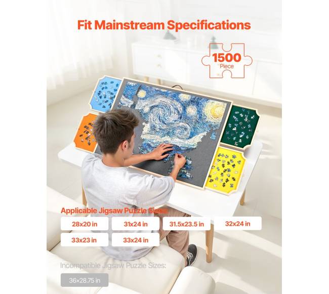 Medinė dėlionės lenta su stalčiais 86x63cm1