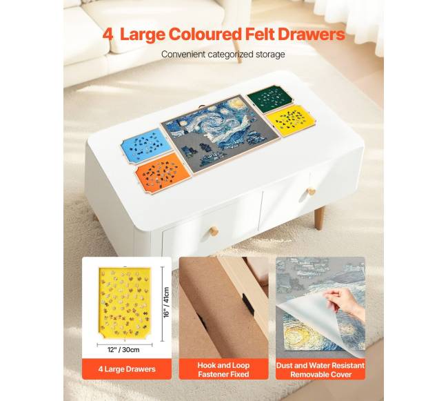 Medinė dėlionės lenta su stalčiais 86x63cm3