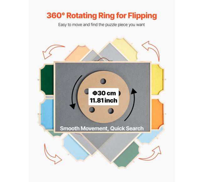 Medinė dėlionių lenta su stalčiais 73x53 cm2