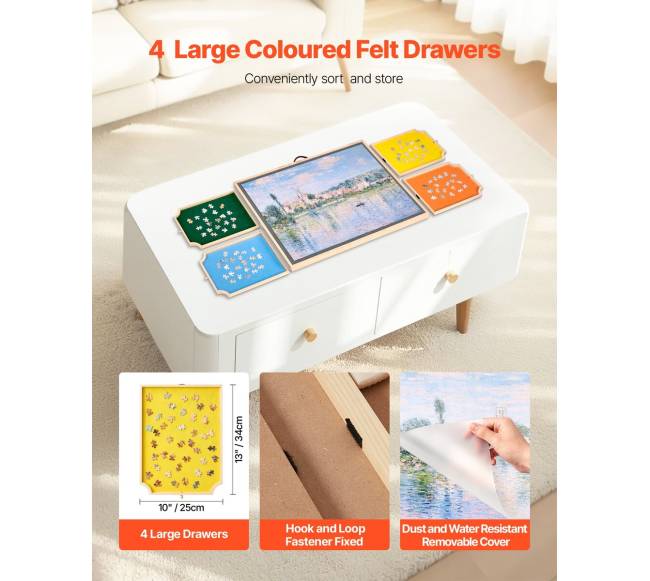 Medinė dėlionių lenta su stalčiais 73x53 cm3