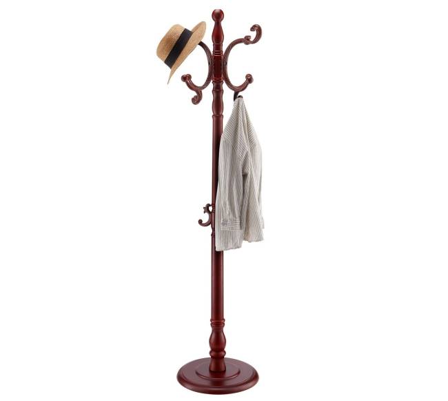 Medinė pastatoma drabužių kabykla su 11 kabliukų0