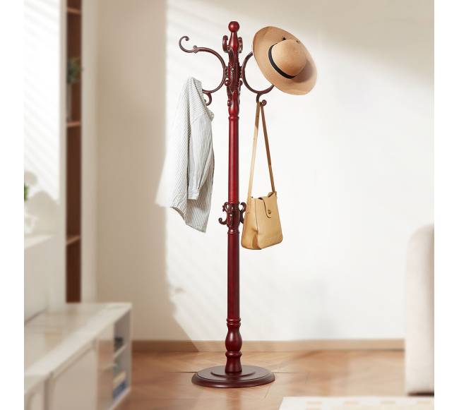 Medinė pastatoma drabužių kabykla su 11 kabliukų7