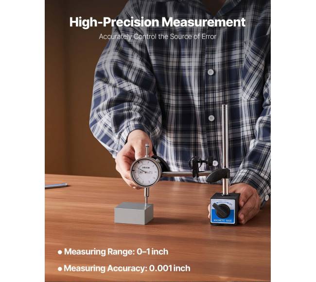 Indikatorius su stovu ir dėklu, tikslumas 0,03 mm1
