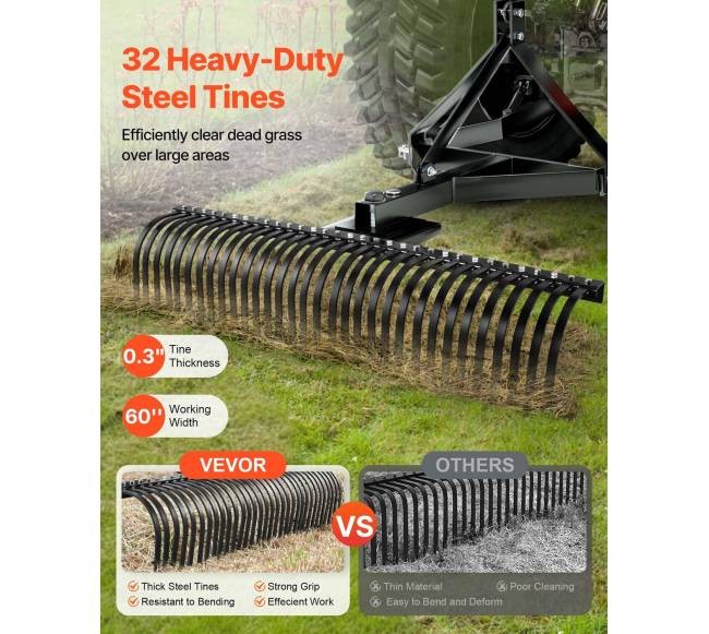 Traktoriaus velkamas vejasravis 152,5 cm1