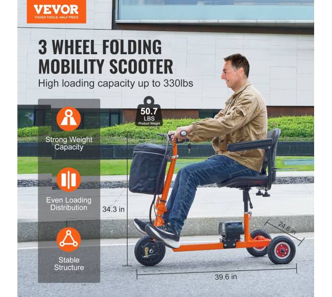 Nešiojamas triračis judumo motoroleris senjorams1