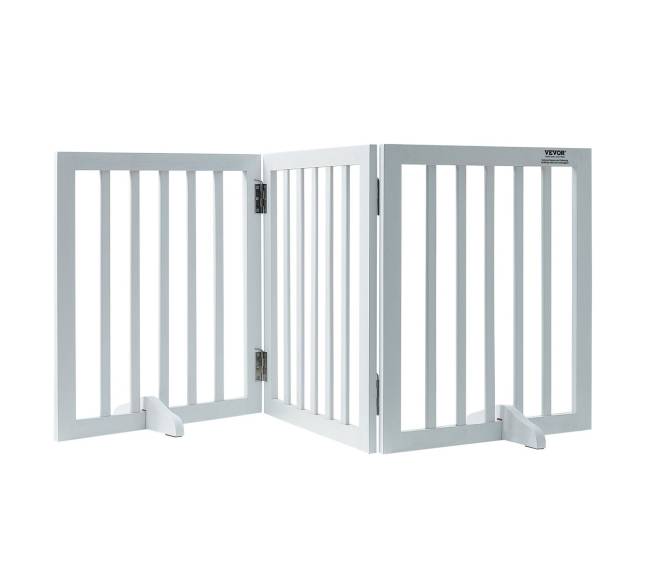 Sulankstomi šunų varteliai 60 cm x 152 cm balti0