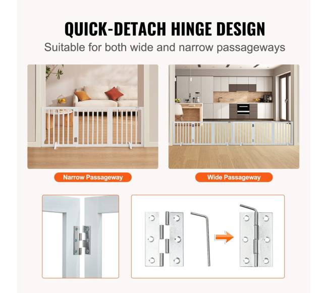 Sulankstomi šunų varteliai 60 cm x 152 cm balti2