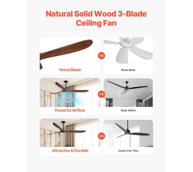 182 cm medinės mentės lubų ventiliatorius1