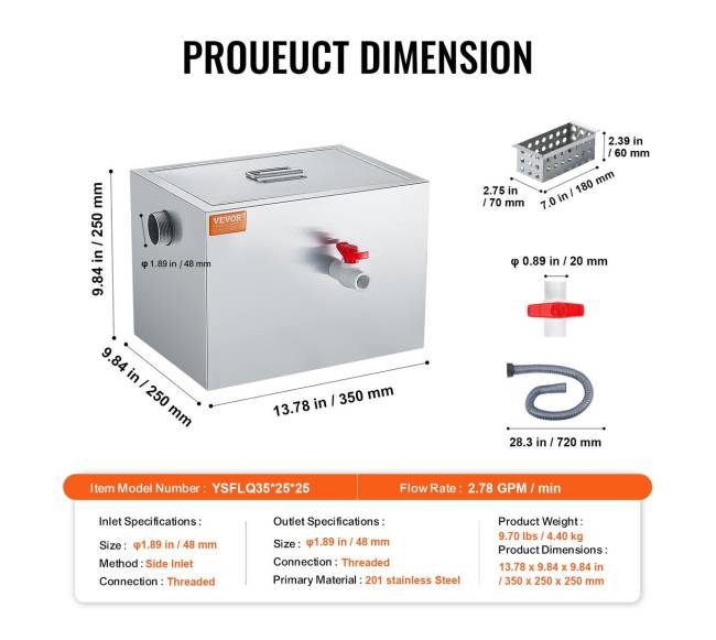 Nerūdijančio plieno riebalų gaudyklė virtuvei6