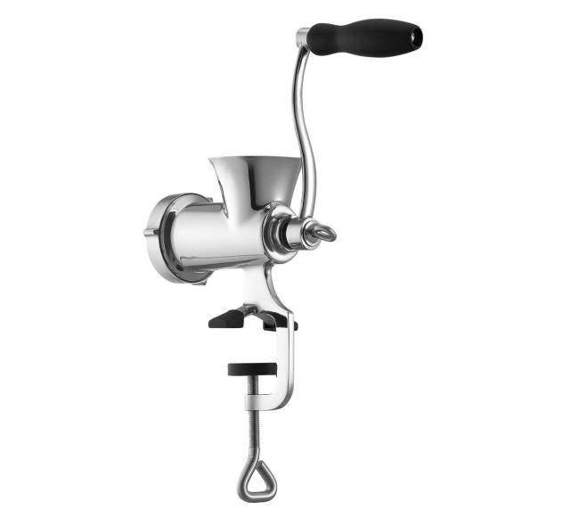 Rankinė mėsmalė nerūdijančio plieno su spaustuku0