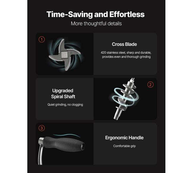 Rankinė mėsmalė nerūdijančio plieno su spaustuku4