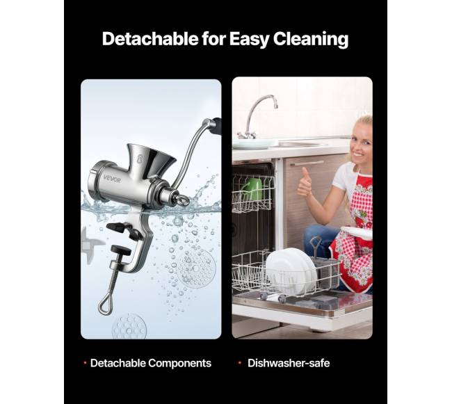 Rankinė mėsmalė nerūdijančio plieno su spaustuku6