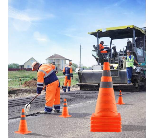 Kelių kūgiai, 4 vnt. 45 cm sulankstomi su šviesą atspindinčiais7